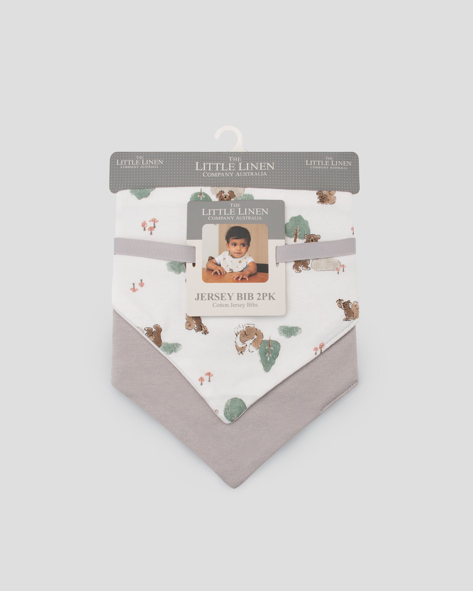 Little Linen Jersey Bibs 2 Pack - Willow Bear