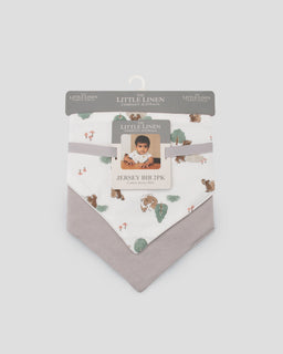 Little Linen Jersey Bibs 2 Pack - Willow Bear