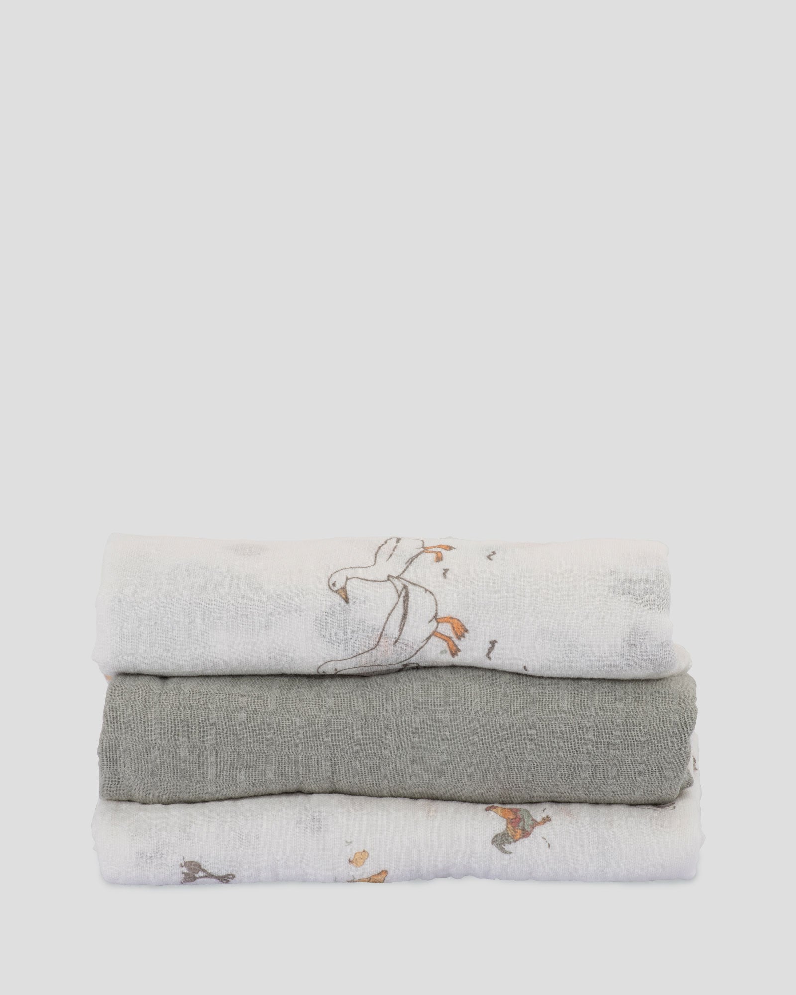 Little Linen Muslin Wraps 3PK - Farmyard Lamb