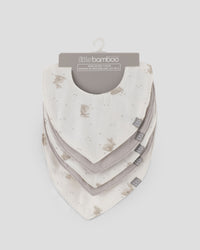Little Bamboo Muslin Bib 5PK  - Stone Grey