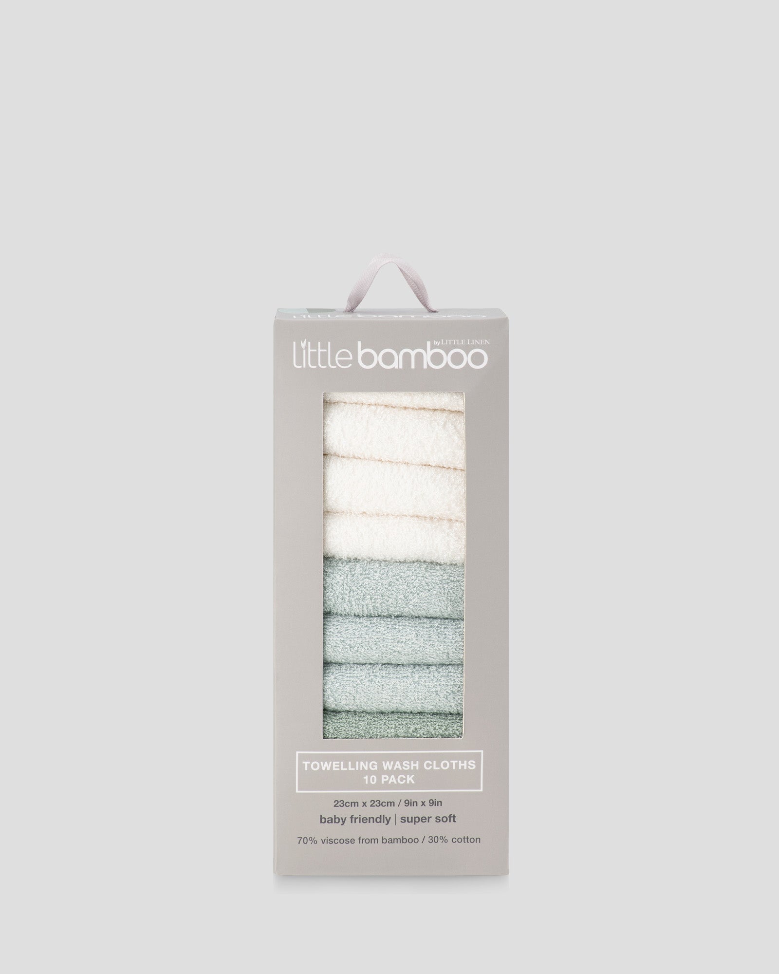 Little Bamboo Baby Towelling Washers 10PK - Bayleaf