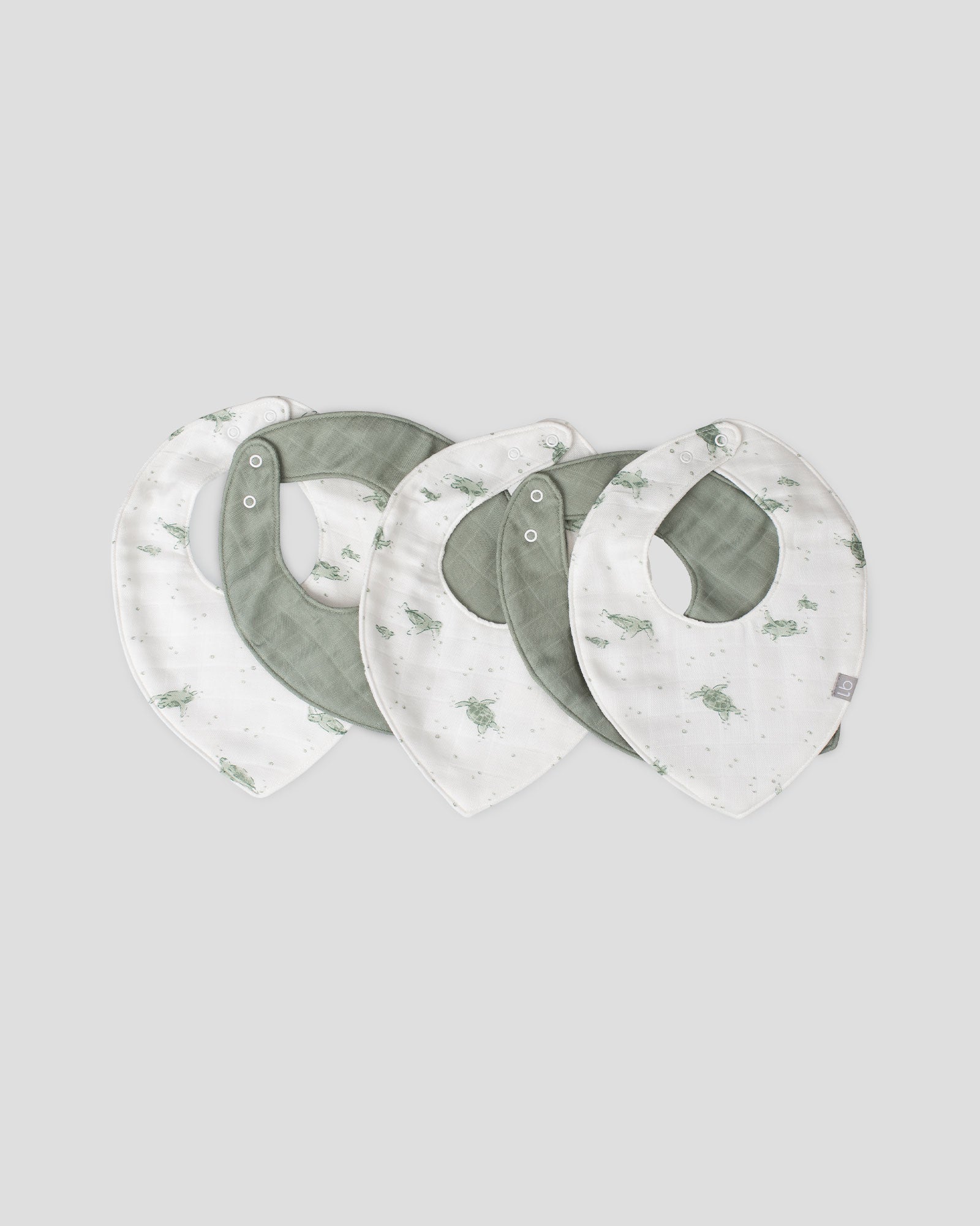 Little Bamboo Muslin Bib 5PK  - Turtle Bay