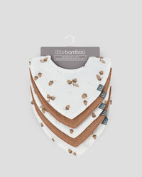 Little Bamboo Muslin Bibs 5PK - Iced Coffee