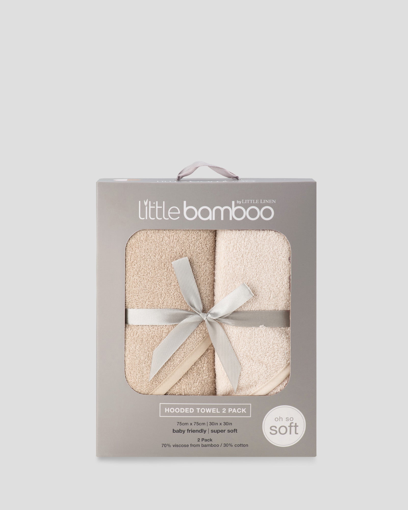 Little Bamboo Baby Hooded Towels 2PK - Iced Coffee