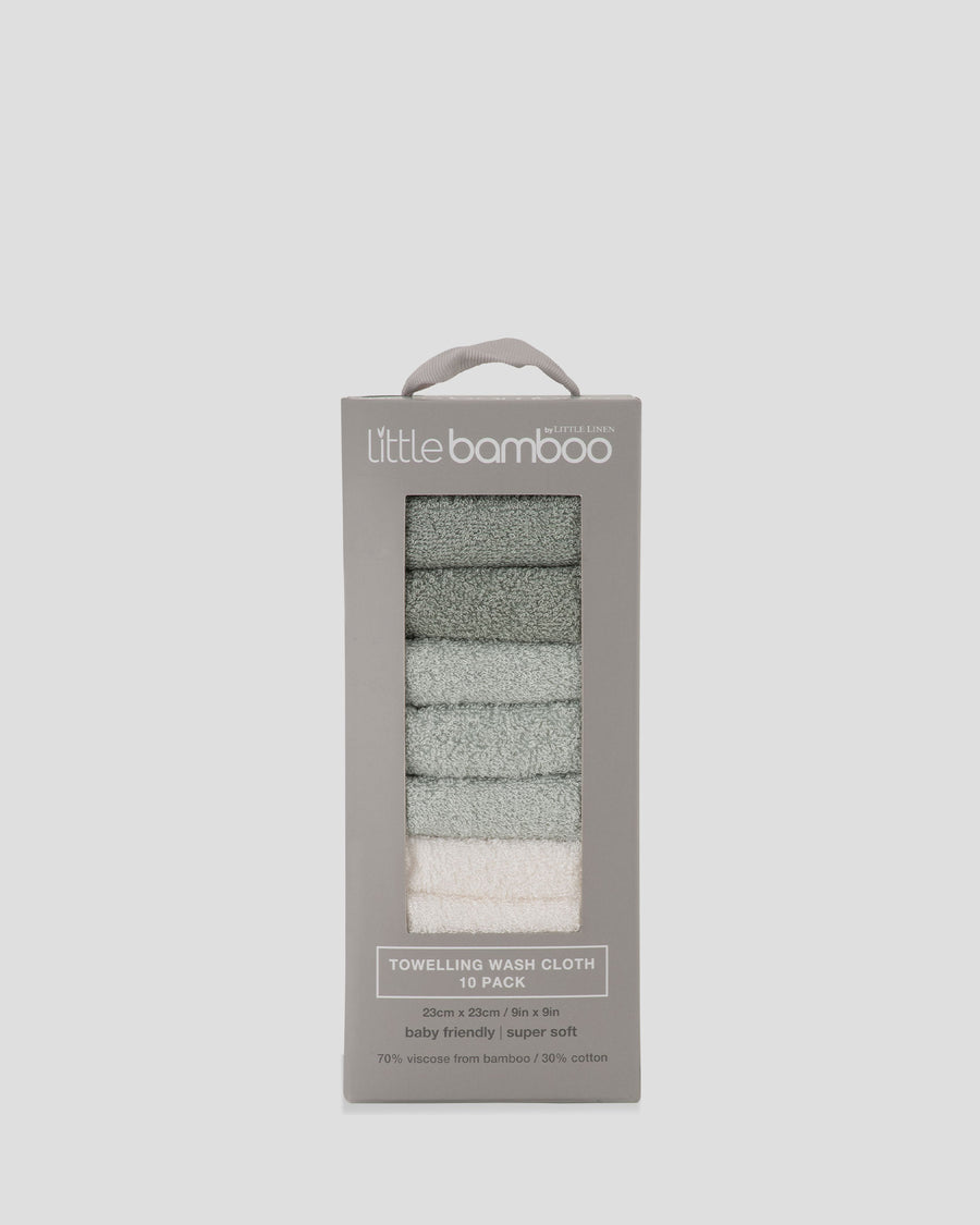 Little Bamboo Towelling Washer 10PK  - Turtle Bay