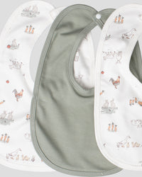 Little Linen Jersey Bib 5PK - Farmyard Lamb