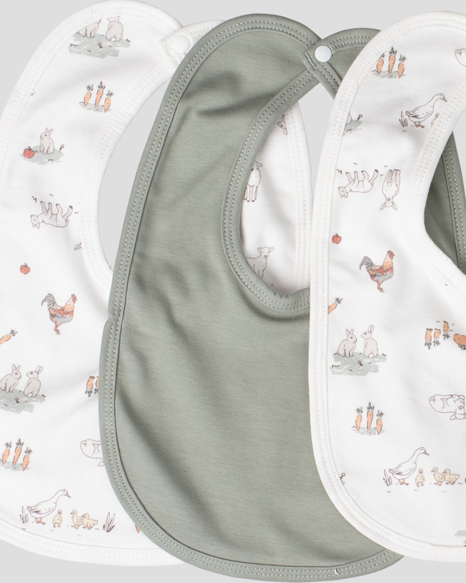 Little Linen Jersey Bib 5PK - Farmyard Lamb