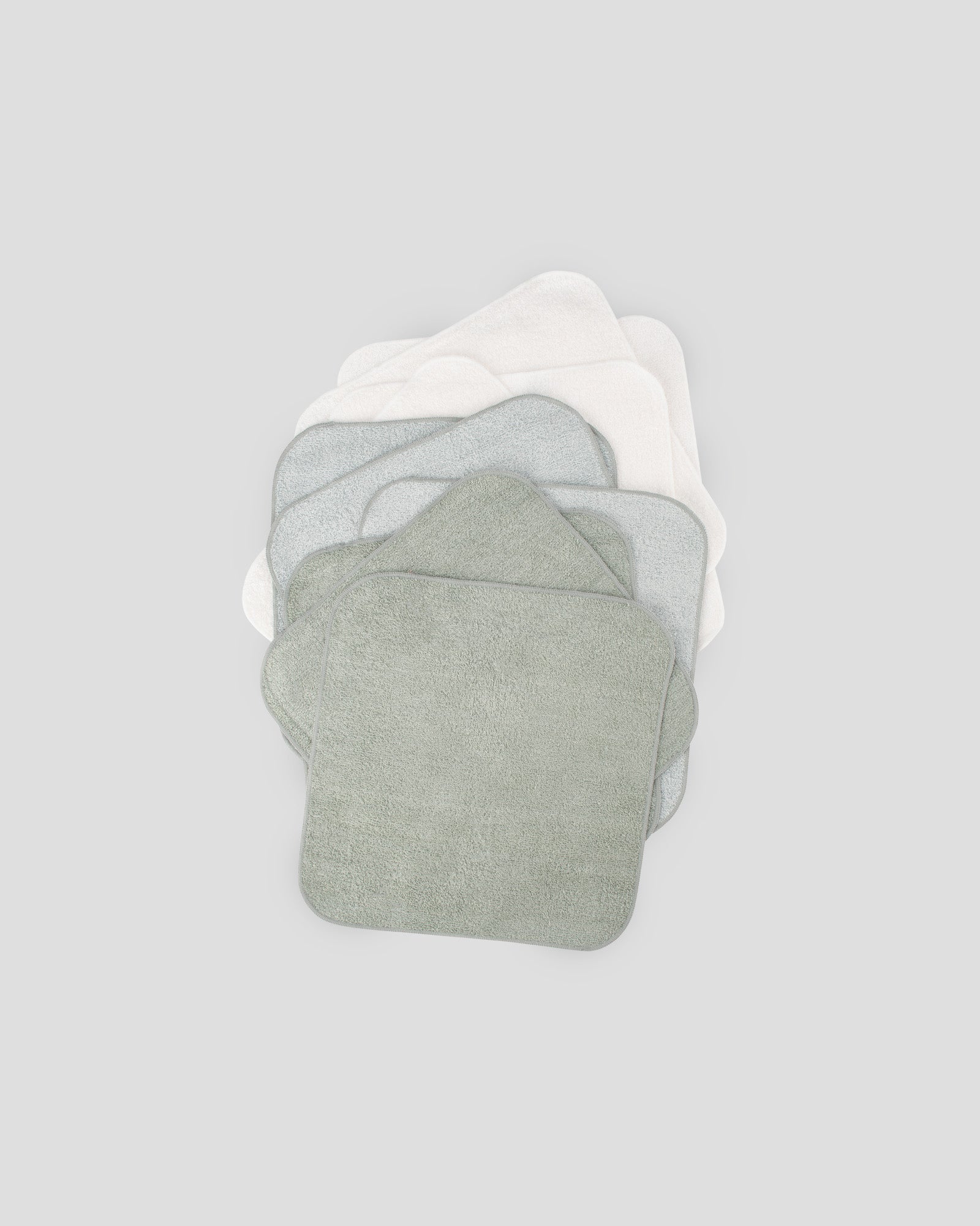 Little Bamboo Baby Towelling Washers 10PK - Bayleaf