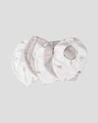 Little Bamboo Muslin Bib 5PK  - Stone Grey