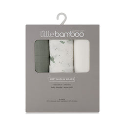 Little Bamboo Muslin Wraps 3Pk  - Turtle Bay
