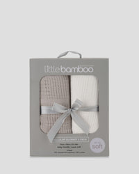 Little Bamboo Cellular Blanket 2Pk  - Stone Grey