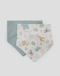 Little Linen Jersey Bibs 2 Pack - Savanna Giraffe