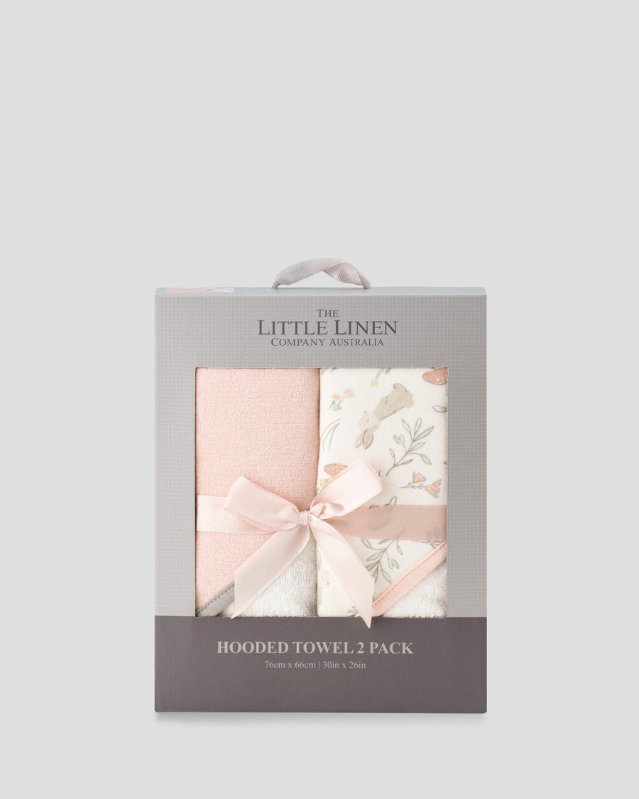 Little Linen Baby Hooded Towels 2 Pack - Harvest Bunny
