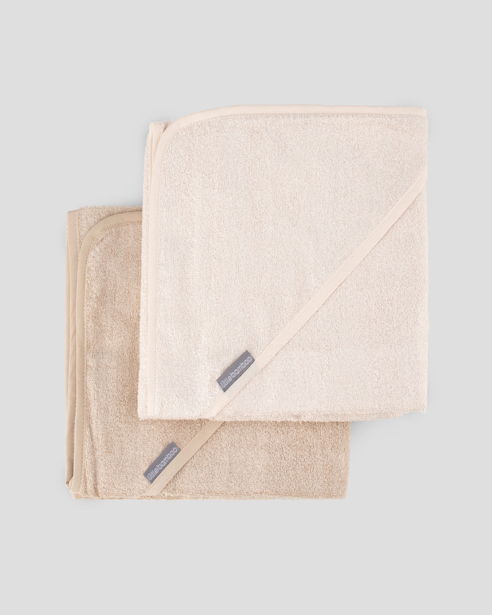 Little Bamboo Baby Hooded Towels 2PK - Iced Coffee