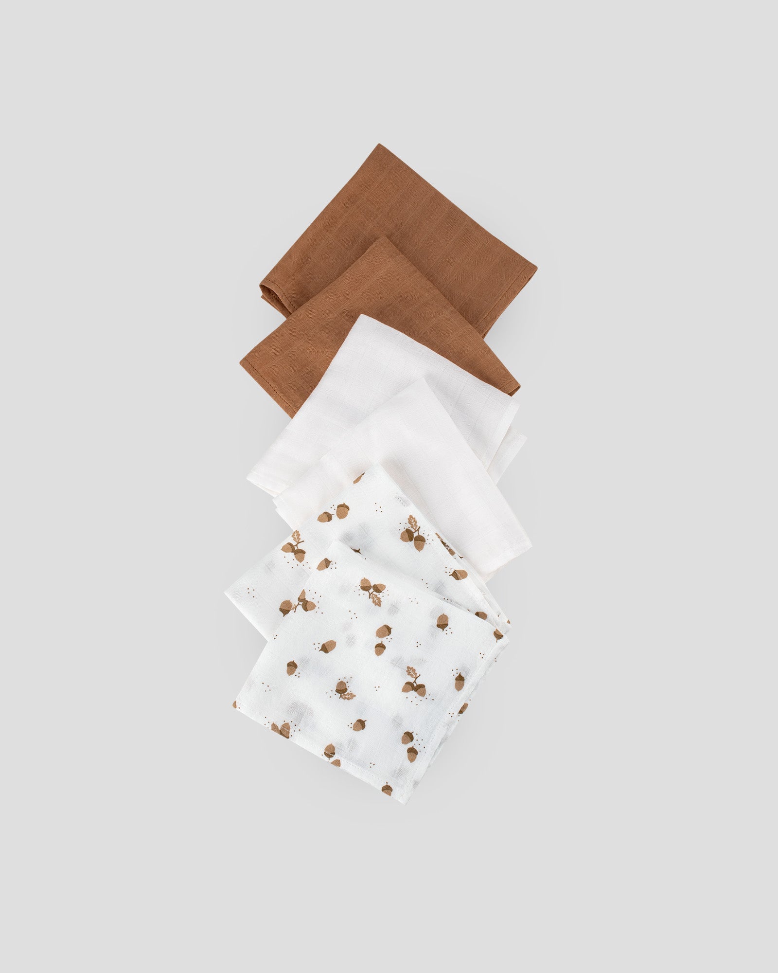 Little Bamboo Muslin Washers 6Pk - Iced Coffee