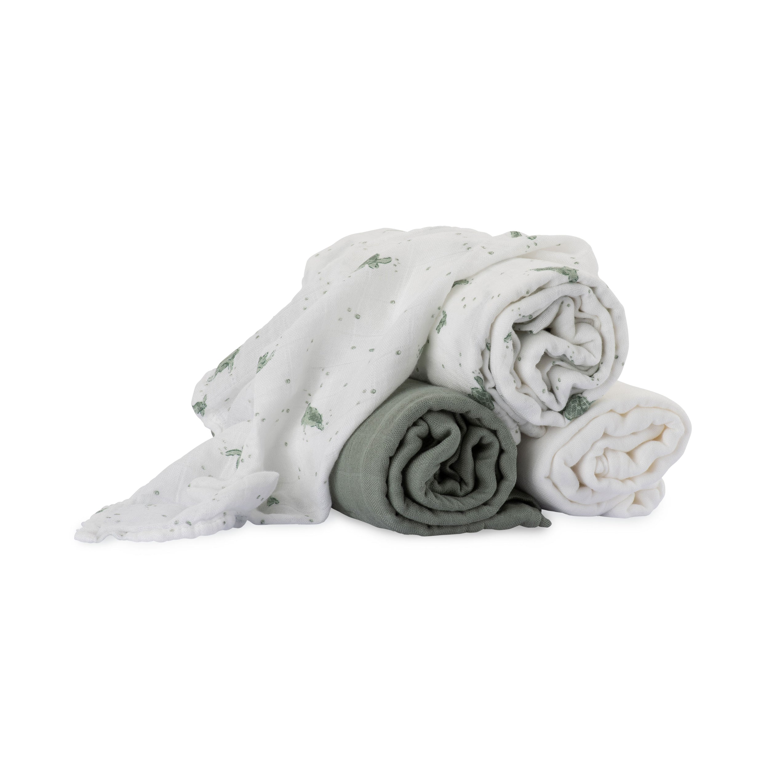 Little Bamboo Muslin Wraps 3Pk  - Turtle Bay