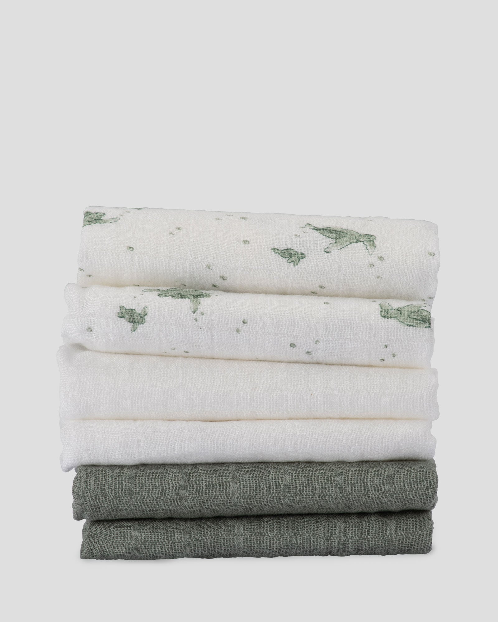 Little Bamboo Muslin Washers 6Pk  - Turtle Bay