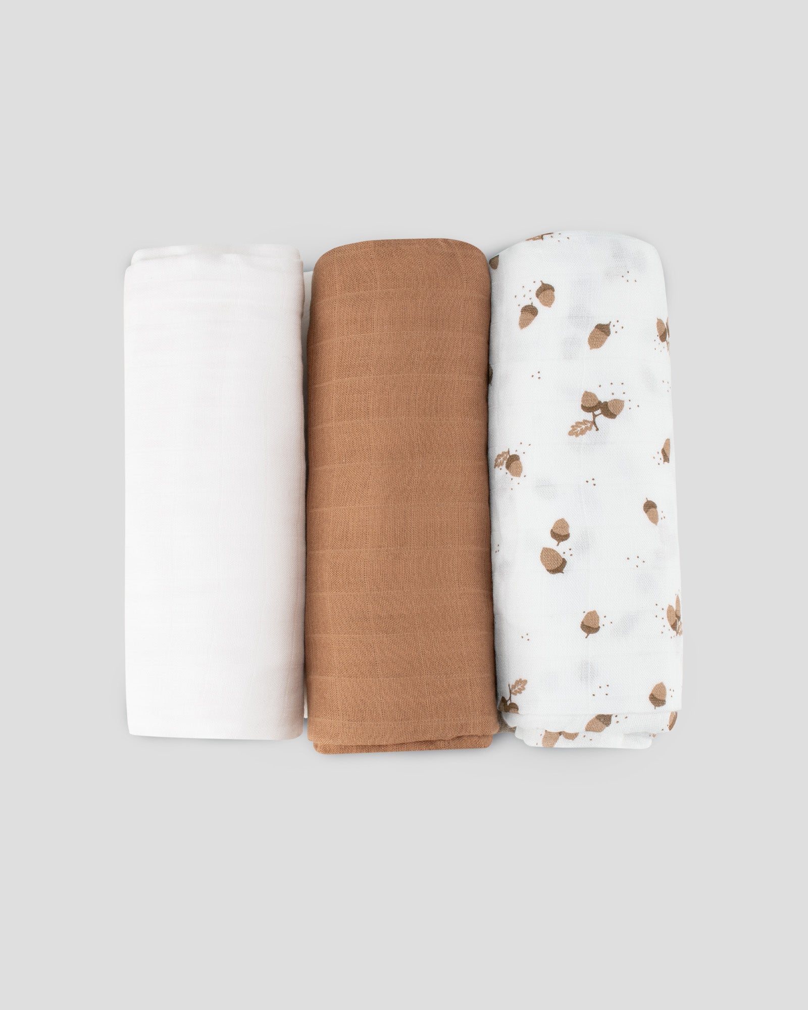 Little Bamboo Muslin Wraps 3 Pack - Iced Coffee