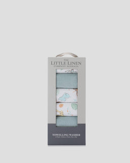Little Linen Baby Towelling Wash Cloths 6PK - Savanna Giraffe