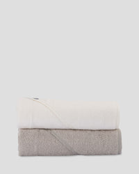 Little Bamboo Hooded Towel 2PK  - Stone Grey