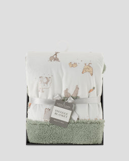 Little Linen Snuggle Blanket - Farmyard Lamb
