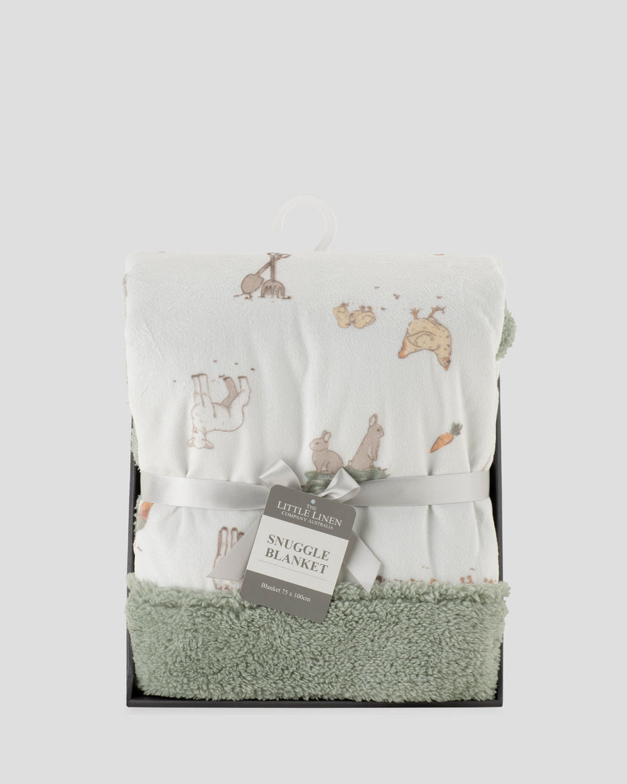 Little Linen Snuggle Blanket - Farmyard Lamb