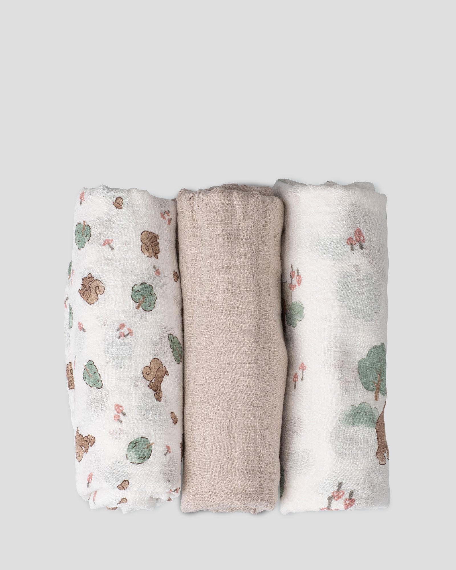 Little Linen Muslin Wraps 3PK - Bushland Bear