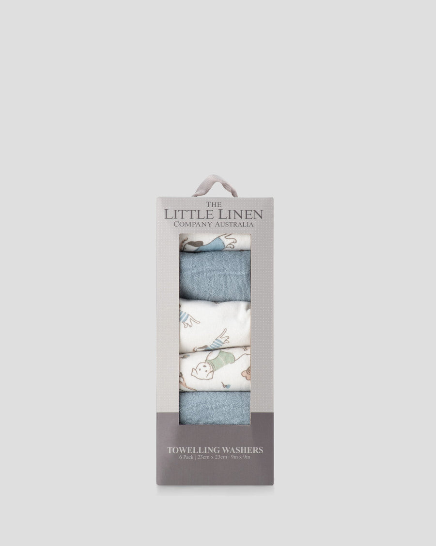 Little Linen Baby Towelling Wash Cloths 6PK - Barklife Dog