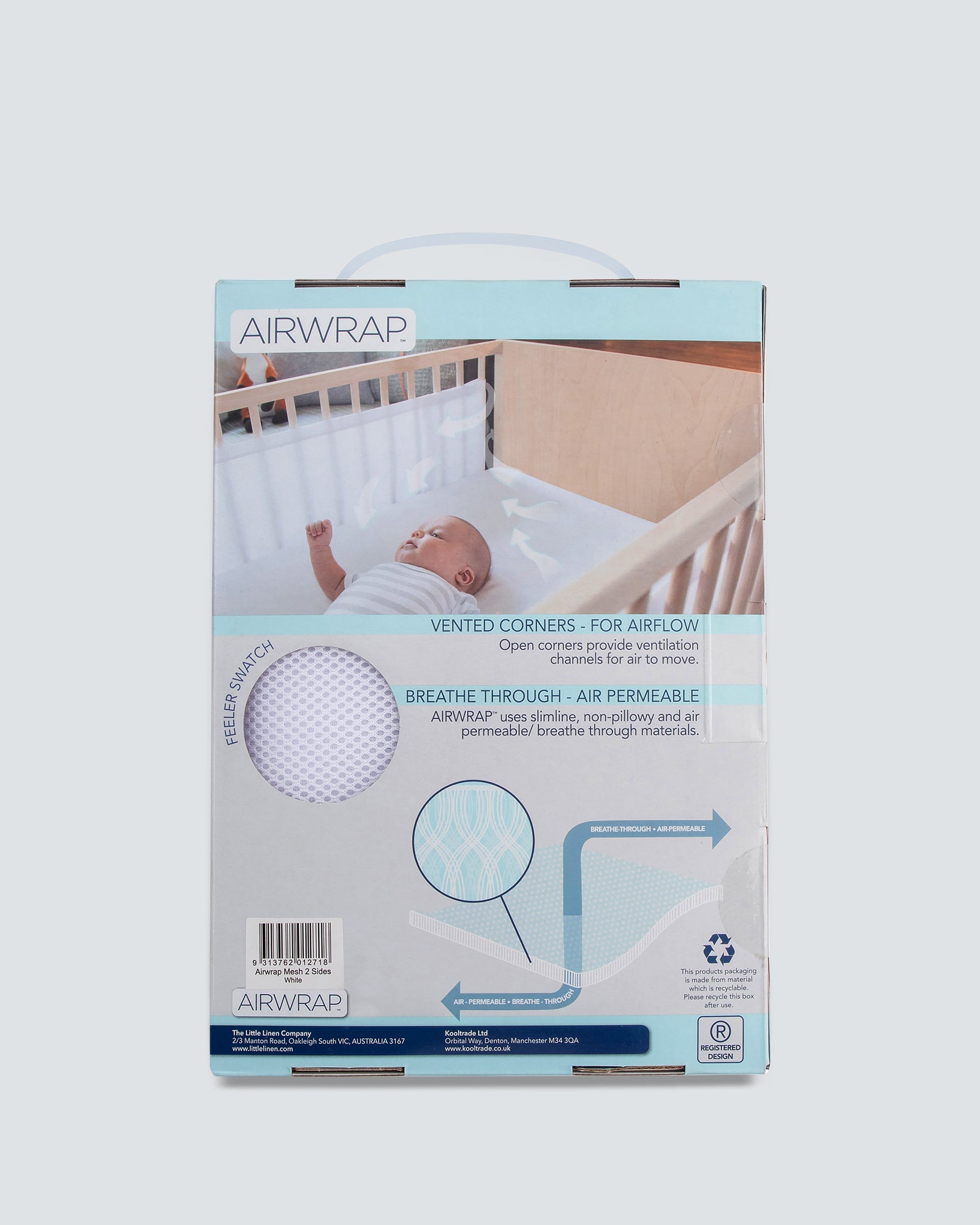 AIRWRAP MESH White 2 sides back of pack
