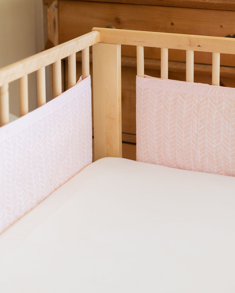 Airwrap Cot Liner Muslin 4 Sides - Soho Pink