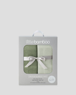 Little Bamboo Baby Cellular Blanket 2Pk - Bayleaf