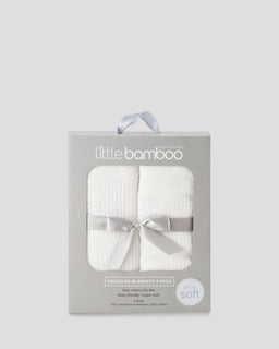 Little Bamboo Baby Cellular Blanket 2Pk - Natural