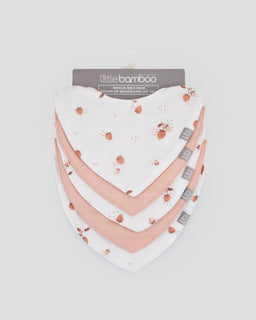 Little Bamboo Muslin Bibs 5PK - Dusty Rose
