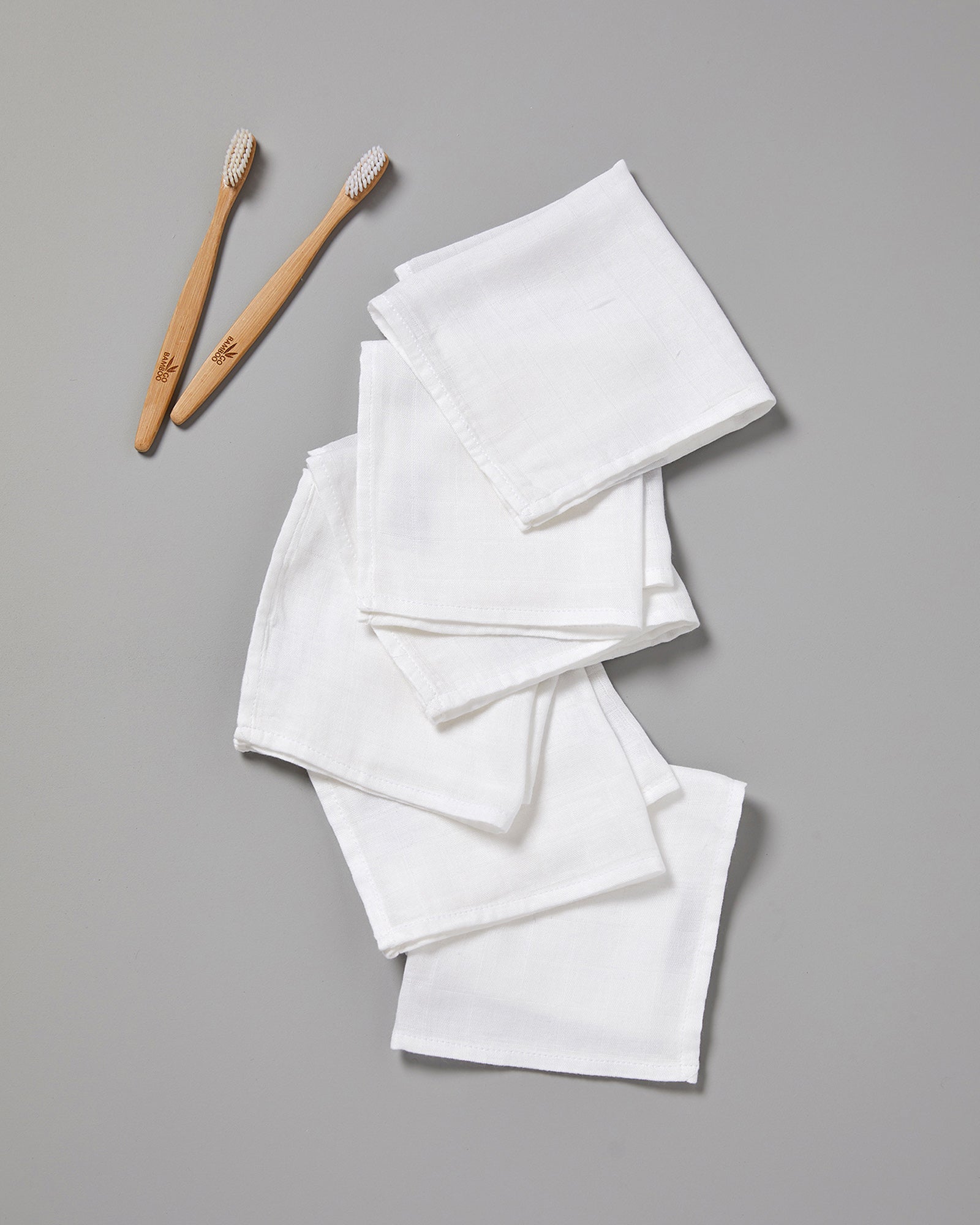 Little Bamboo Muslin Washers 6Pk Natural