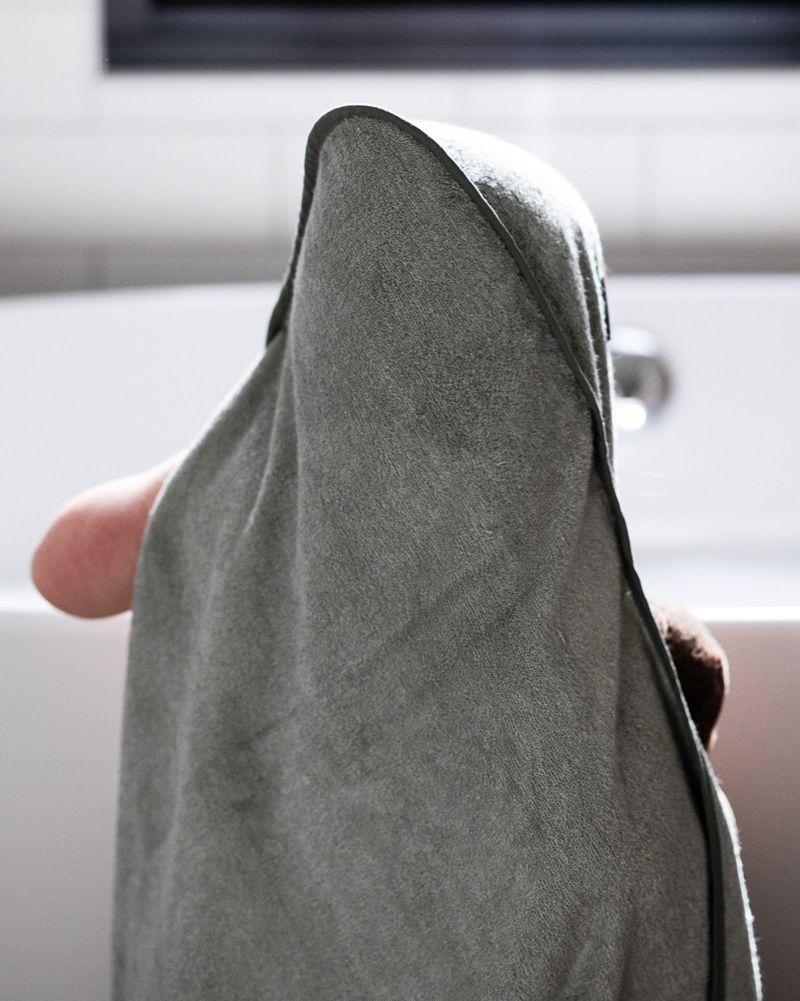 Little Bamboo Hooded Towel Bayleaf Lifestyle 1