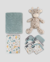 Little Linen Boxed Gift Set - Giraffe Flat Lay
