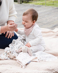 Little Linen Jersey Bib 2 Pk Harvest Bunny Lifestyle 2