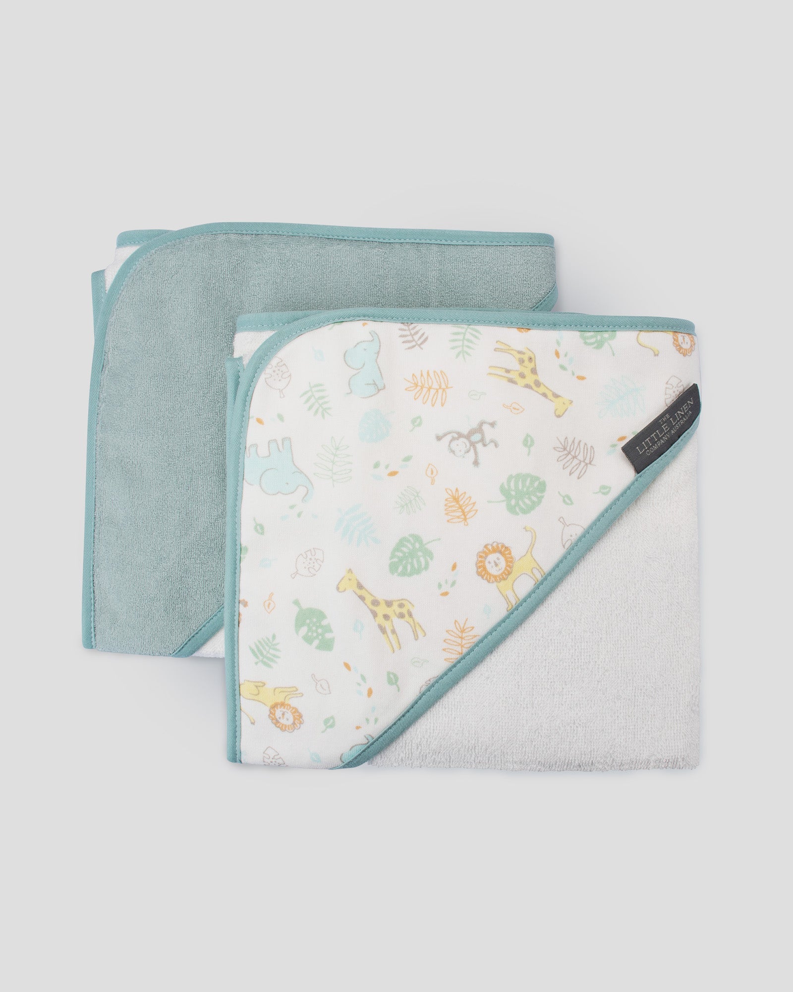 Little Linen Baby Hooded Towels 2 Pack - Savanna Giraffe