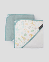 Little Linen Baby Hooded Towels 2 Pack - Savanna Giraffe