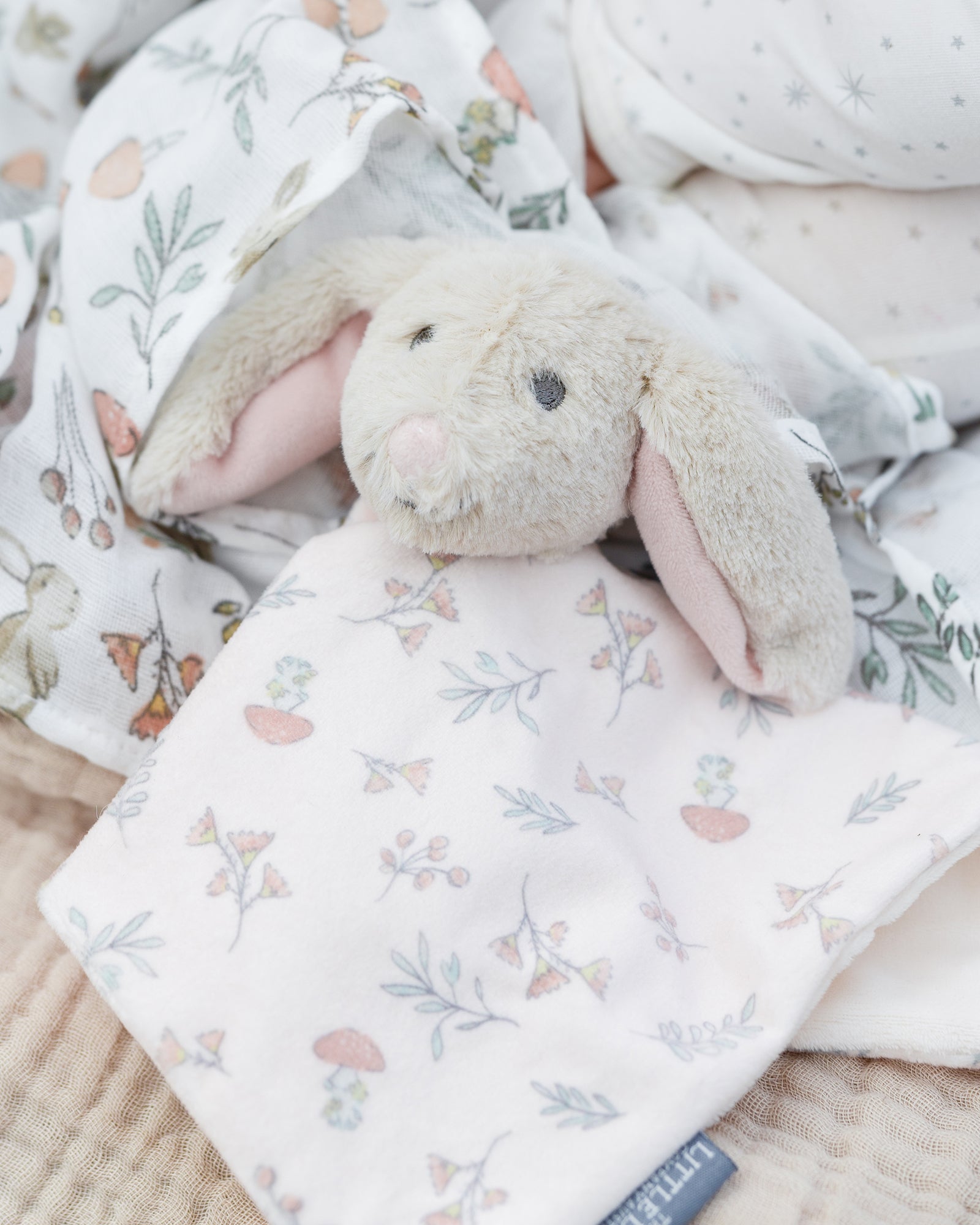 Little Linen Lovie Comforter Harvest Bunny Lifestyle 3