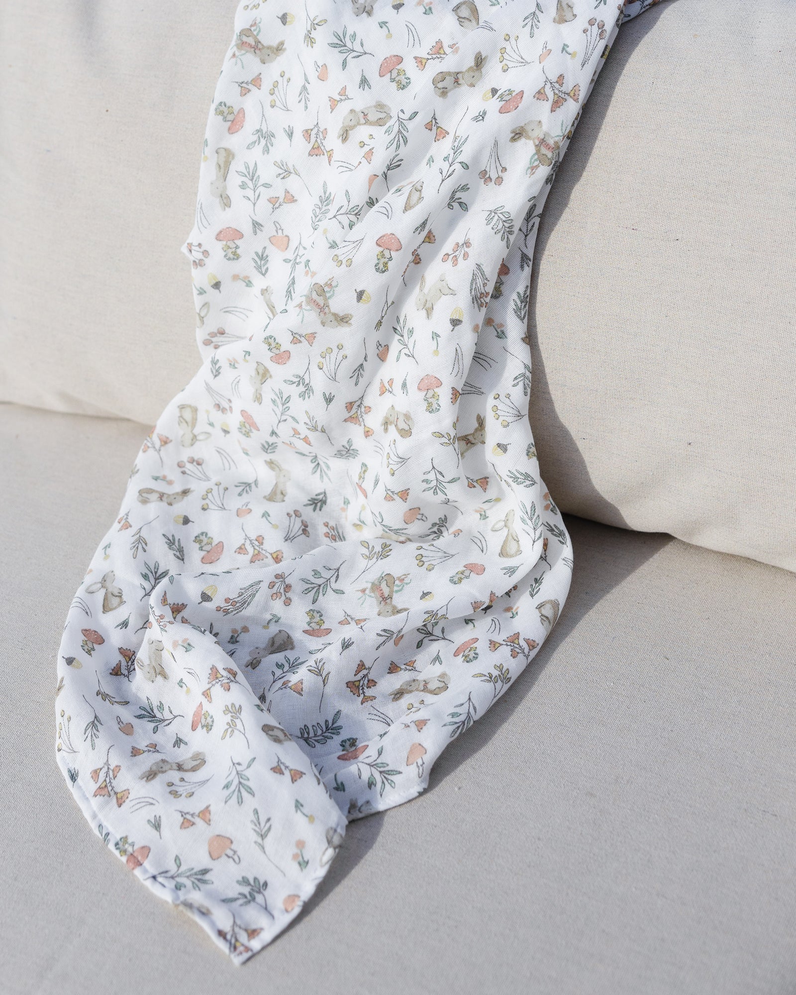 Little Linen Muslin 1pk Prints Harvest Bunny Lifestyle 1