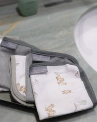 Little Linen Baby Towelling Wash Cloths 6PK - Farmyard Lamb