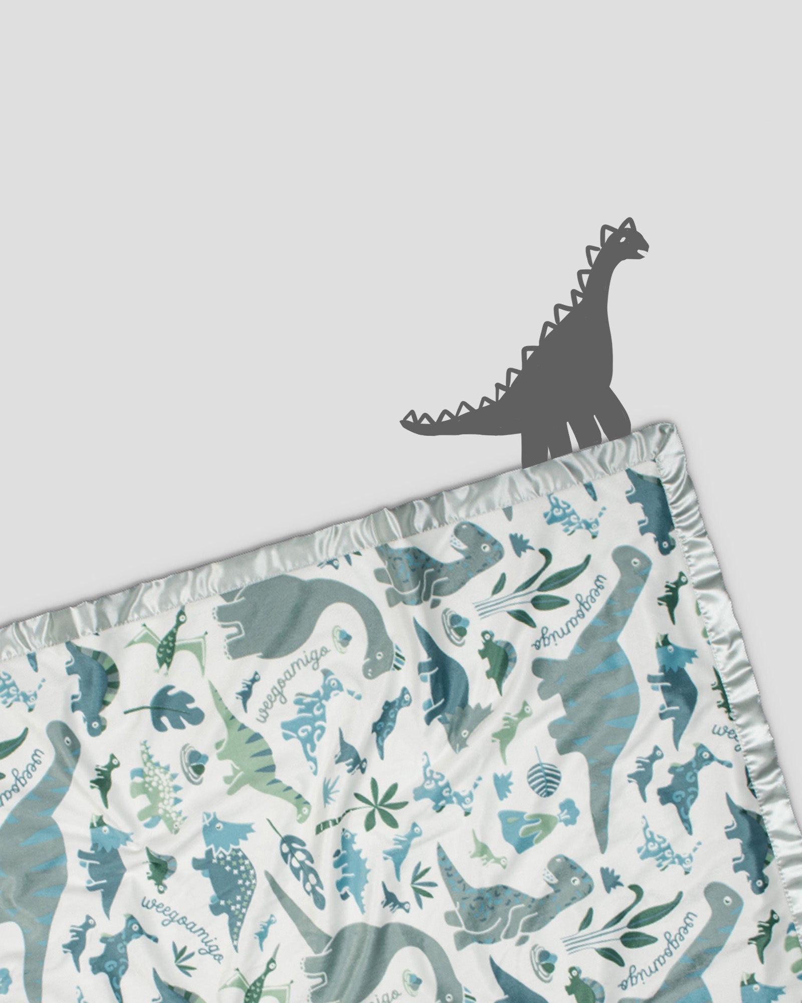 Weegoamigo Sherpa + Mink Baby Blanket - Roar-y McIlroy Dinosaur