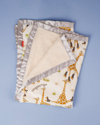 Weegoamigo Sherpa + Mink Baby Blanket - Stevie Necks Giraffe