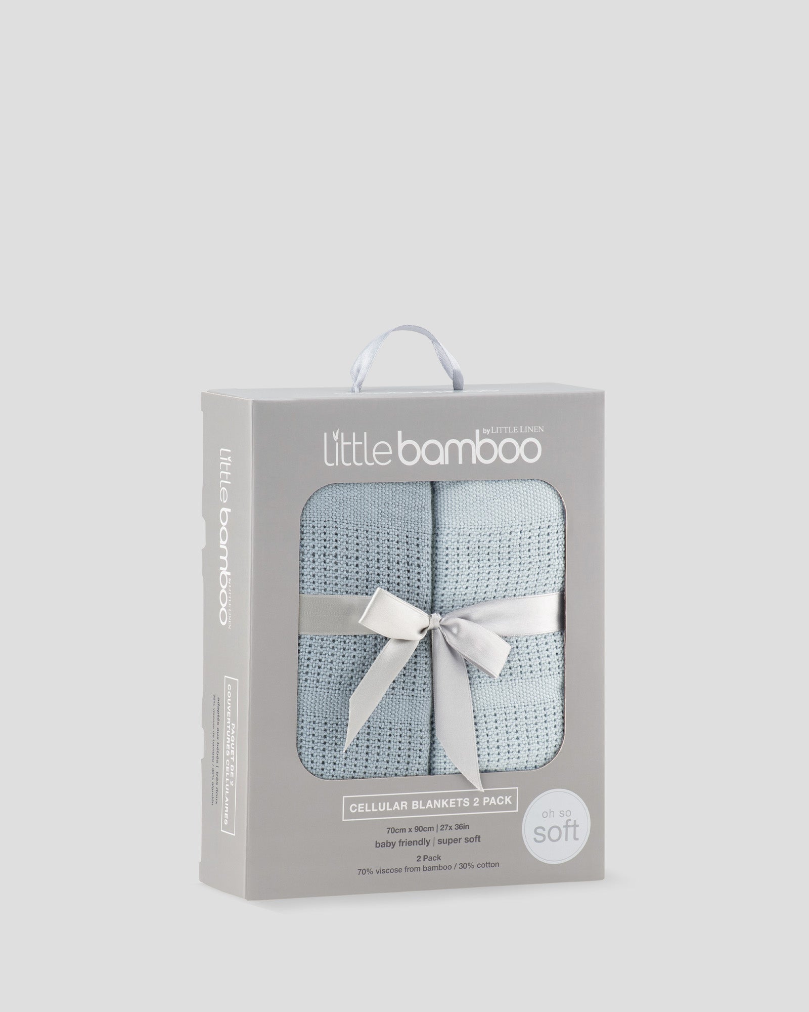 Little Bamboo Baby Cellular Blanket 2Pk - Retro Blue