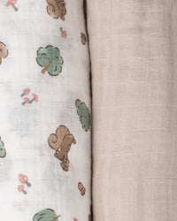 Little Linen Muslin Wraps 3PK - Bushland Bear