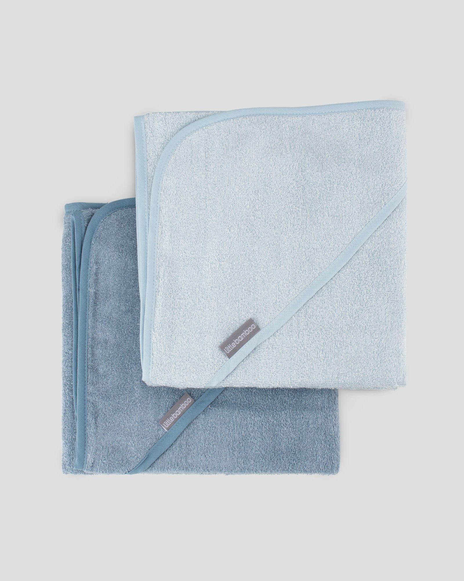 Little Bamboo Baby Hooded Towels 2PK - Retro Blue