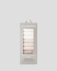 Little Bamboo Baby Towelling Washers 10PK - Iced Coffee