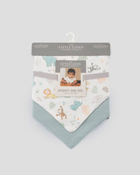 Little Linen Jersey Bibs 2 Pack - Savanna Giraffe