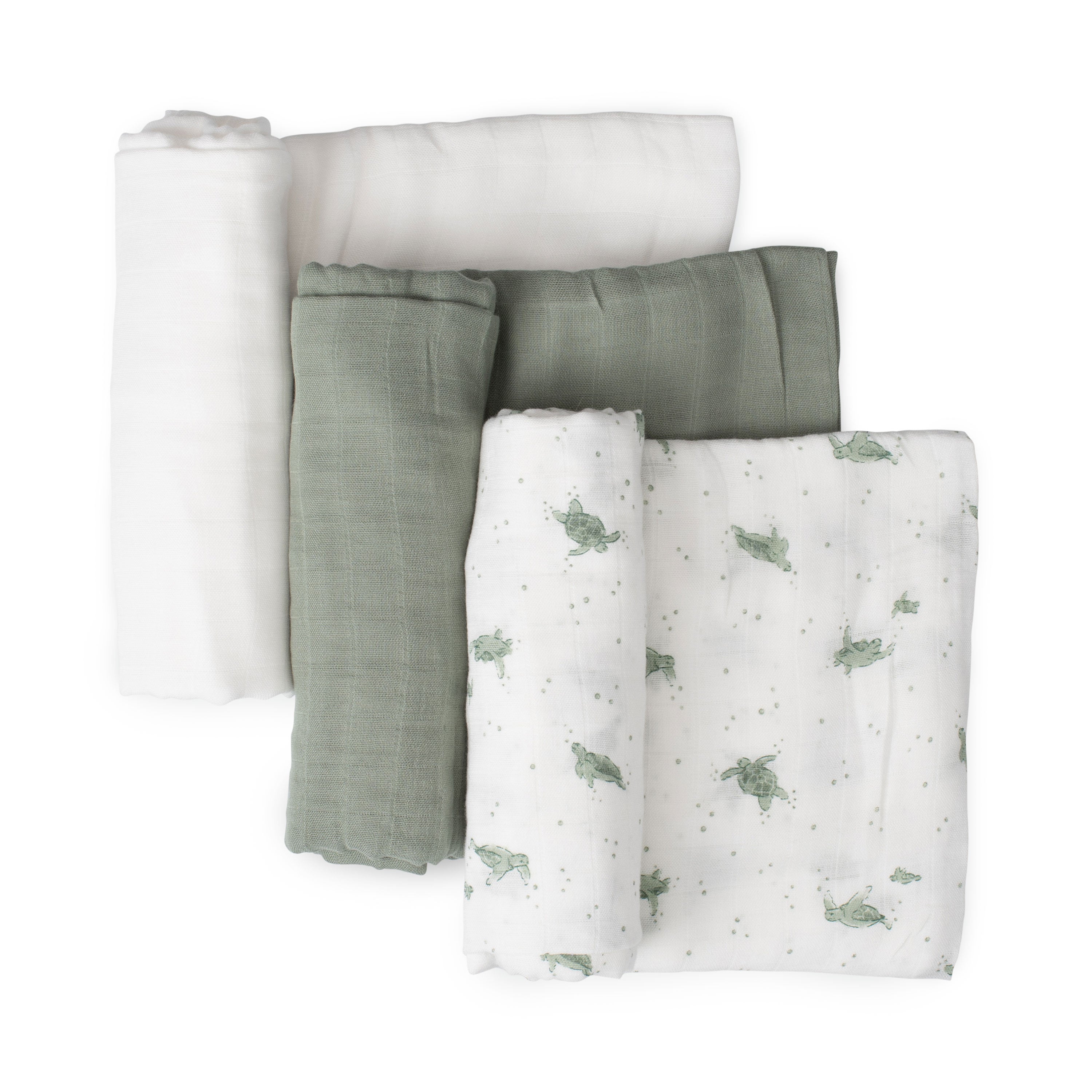 Little Bamboo Muslin Wraps 3Pk  - Turtle Bay